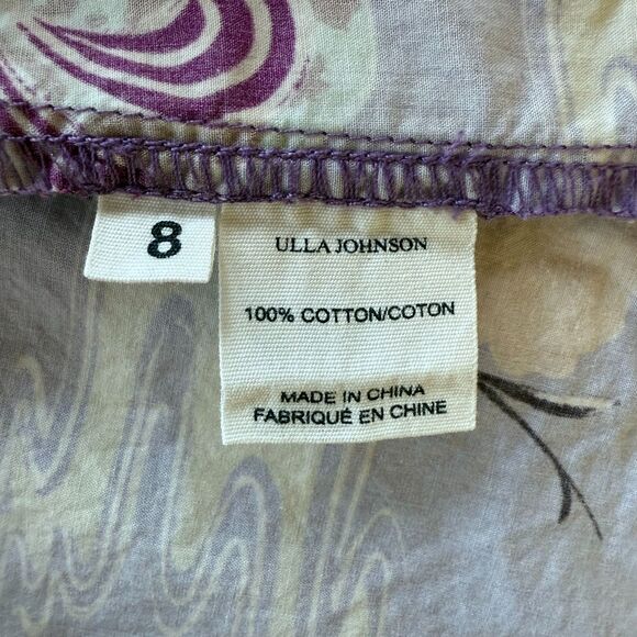 Ulla Johnson Women's Ella Flutter Sleeve Pullover Top in Purple Zinnia Size 8 - Picture 13 of 16
